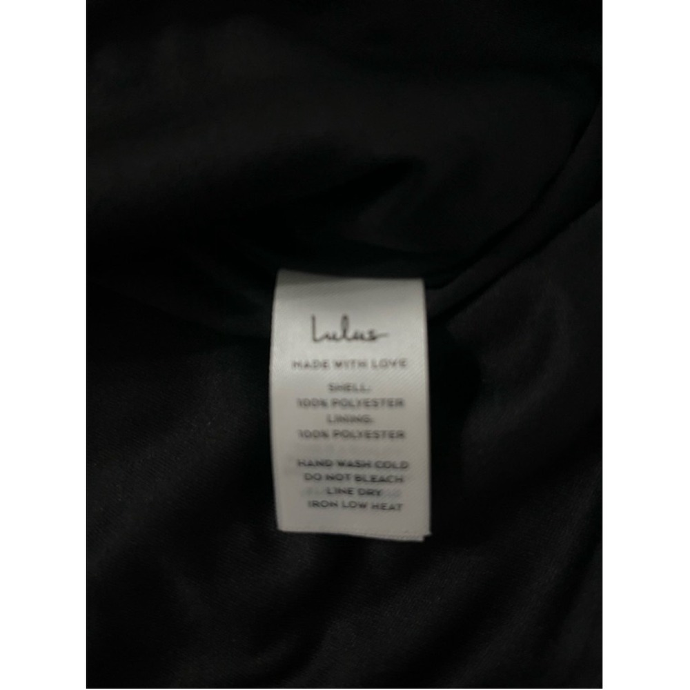 Lulus Completely Stunning Black Pleated Satin Bodycon Mini Dress SZ Medium - Picture 6 of 9
